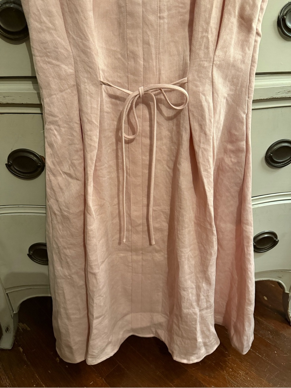 OGL Linen Blend Collared V-Neck Midi Dress S NWT - Picture 6 of 9